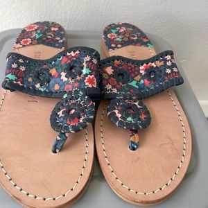Jack Rogers original sandal rare navy floral size 6 $128